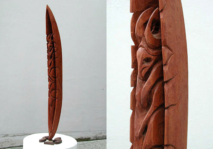 Widderchen im vertikalen Kanu, ca. 140 cm ( von 19 94)