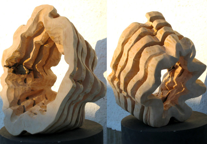 Aufschnittwellen, Ahorn, 70x60x40 cm
