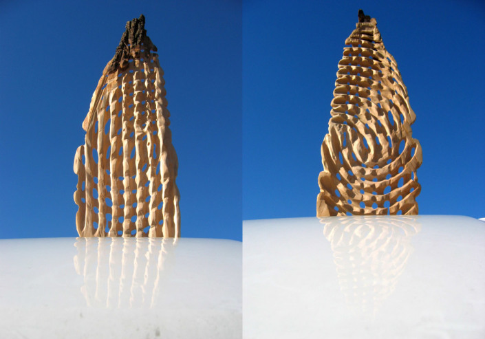 Querstreber vor Senkrechtstarter, Esche, 65x30x8 cm